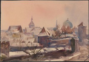 View Of St. Elisabethkirche In The Distance — Georg Friedrich Šmit