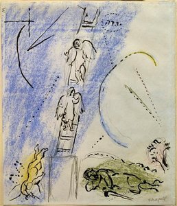 'study To ''the Jacob's Dream''' — Marc Chagall, Expressionistic Surrealism