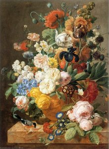 Bouquet Of Flowers In A Sculpted Vase — Jan Frans Eliaerts, Baroque