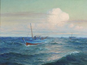 Fishing Boats In Open Water — Лионель Уолден