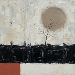 Ephemeral Horizon: A Monolithic Study Of Solitude And Silent Celestial Light — Laurent Fabre, Neo-abstract Art (modern Abstract Compositions)