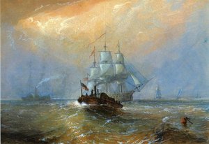 Tugboats Below New Orleans — Alfred Jacob Miller