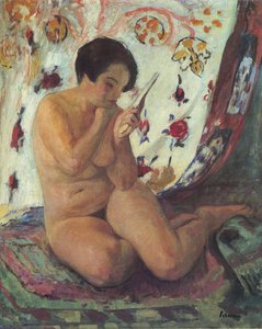 Nude Seated By A Mirror — Henri Lebasque, Post-impressionism