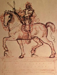 Dibujo De Un Monumento Ecuestre — Leonardo Da Vinci, High Renaissance