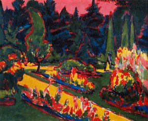 Flowerbeds In The Park In Dresden — Ernst Ludwig Kirchner, German Expressionism