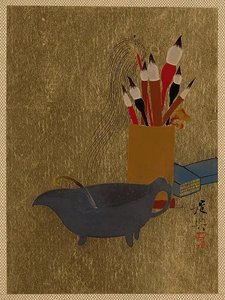 Kettle And Box With Paint Brushes — Shibata Zeshin