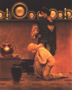 Violetta And Knave Examining Tarts — Maxfield Parrish