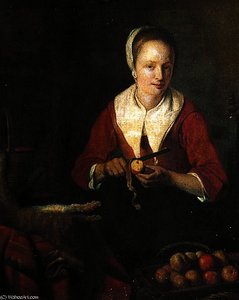 Woman Peeling Apples — Gabriel Metsu