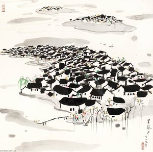 River Town — Wu Guanzhong, Contemporary Realism