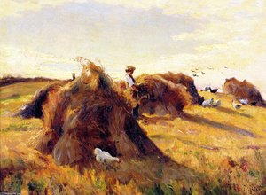 Hay Stacks — Mathias Joseph Alten, Impressionism