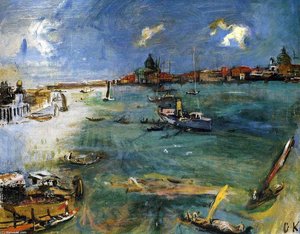 Venice - Boats On The Dogana — Oskar Kokoschka, Expressionism