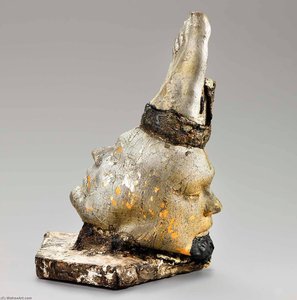 Untitled, Two Sided Head With Foot On Top — Clarence Schmidt