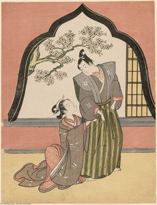 Young Couple By An Arched Window — Suzuki Harunobu