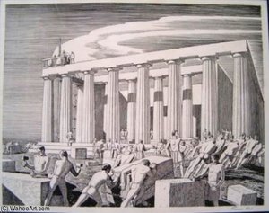 Building The Temple — Rockwell Kent
