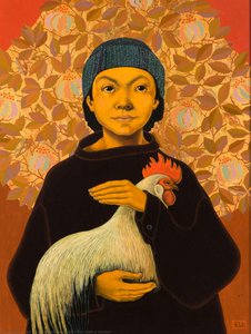 Boy With A Rooster — Hanna Weynerowska, Contemporary Realism