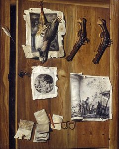 TROMPE L'OEIL A LA PAIRE DE PISTOLETS