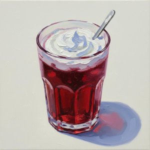 Crimson Solitude: A Monumental Study of Crimson Depth and Ethereal White Foam