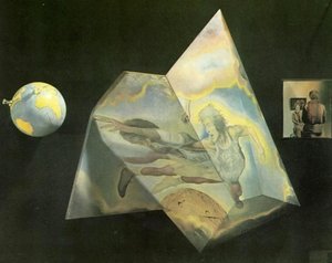 Polyhedron. Basketball Players Being Transformed Into Angels (assembling A Hologram - The Central Element), 1972 — Salvador Dalí, Surrealism