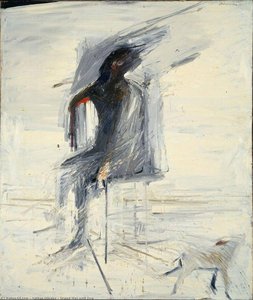 Seated Man With Dog — Nathan Oliveira