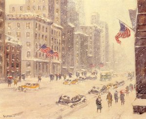 Winter's Day, Fifth Avenue — Guy Carleton Wiggins, Impressionism
