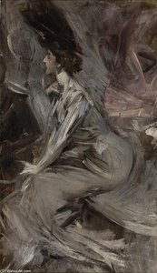 Sitting Lady (the Talk) — Giovanni Boldini