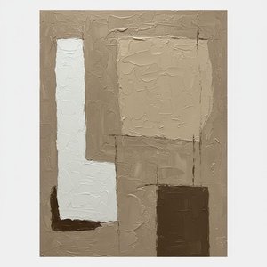 Monolithic Echoes In Earth And Umber: A Singular Study Of Geometric Stability — Laurent Fabre, Neo-abstract Art