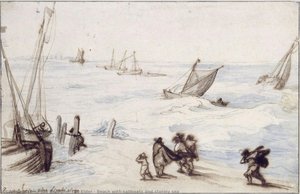 Beach With Sailboats And Stormy Sea — Jan Brueghel The Elder