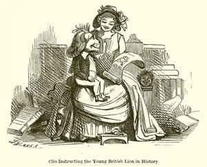 Clio Instructing The Young British Lion In History — John Leech