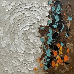 Fragmented Equilibrium: A Monumental Study Of Swirling Impasto And Celestial Chaos — David Moreau, Plaster & Texture Art