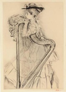 Woman With Harp — Paul César Helleu