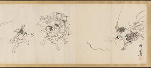 Frolicking Figures And Animals — Kawanabe Kyōsai