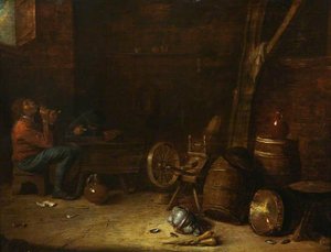 Interior With Figures — Abraham Diepraam