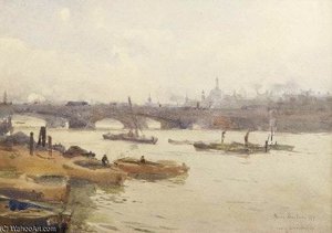 Barges On The Thames — Rose Maynard Barton