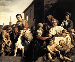 Tending Children At The Orphanage In Haarlem — Jan De Bray, Baroque