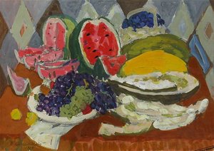 Still Life With Fruits And Watermelon — Pyotr Konchalovsky