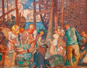 A Study For 'modern Commerce Of The Port Of Hull' — Frank Brangwyn
