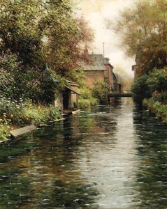 Houses Along A Canal — Louis Aston Knight