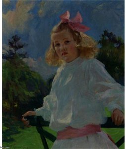 Girl With Pink Bow — Frank Weston Benson