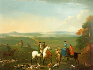 Mr Howell Gwynne And Mr Chas Price At The Meet Of Fox Hounds, Garth Bank Near Builth Wells — Benjamin Barker Ii