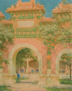 The Green And Gold Pailou — Charles Courtney Curran