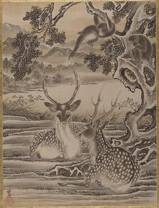Deer And Monkeys — Kawanabe Kyōsai