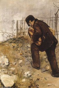 Man With Two Loaves Of Bread — Jean-françois Raffaelli