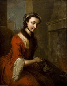 Young Woman With Bellows (fire) — Philippe Mercier, Rococo