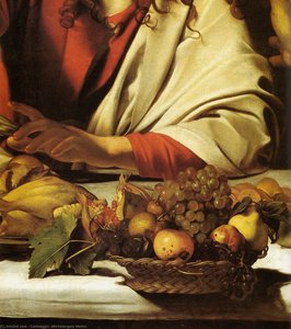 Supper At Emmaus (detail) (17) — Caravaggio, Baroque