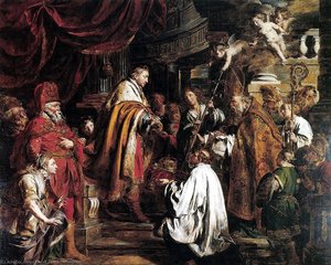 Saint Stephen Hungarian King Receives The Pope's Envoys Who Bring The Crown — Pieter Jozef Verhaghen