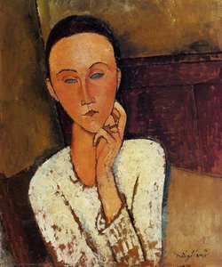 Lunia Czechowska, Left Hand On Her Cheek — Amedeo Clemente Modigliani