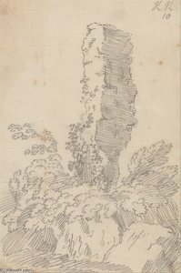 Perpendicular Rock And Trees — John Robert Cozens