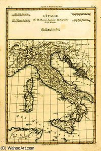 Italy, From 'atlas De Toutes Les Parties Connues Du Globe Terrestre' By Guillaume Raynal P — Rigobert Bonne (charles Marie Rigobert Bonne)