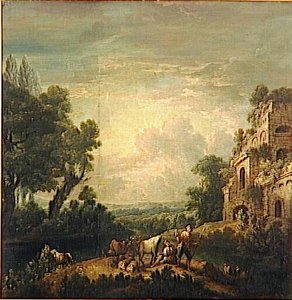 Paysage (avec bergers et ruines antiques)