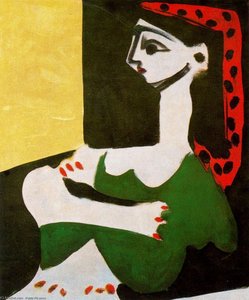 Jacqueline's Portrait (profile) 3 — Pablo Picasso, Cubism